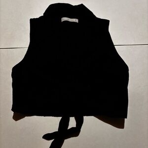 abercrombie & fitch black linen tank top and pants set